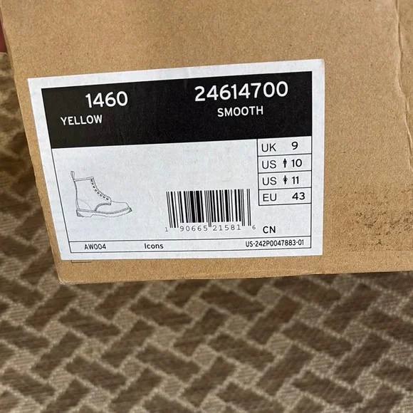 Yellow Dr. Martens Leather Lace-Up Boots - Picture 6 of 7